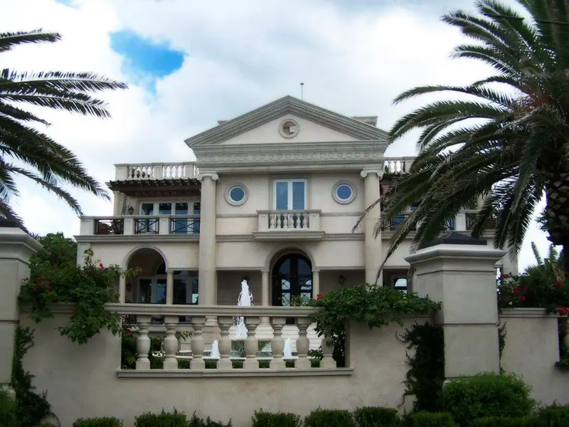 Newly completed residence with its lightning protection system already installed